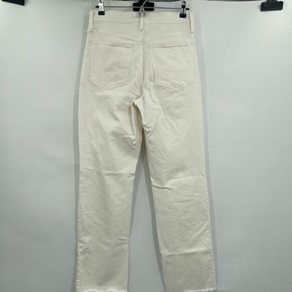 Madewell Women's White Mid-Rise Perfect Vintage Straight Tile Jeans Size 28 - Picture 4 of 9